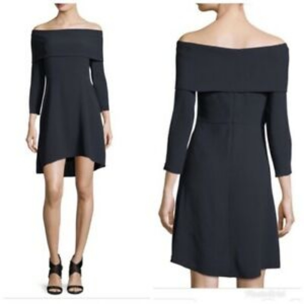 Theory Elegant Mini Kensington Off Shoulder Dress